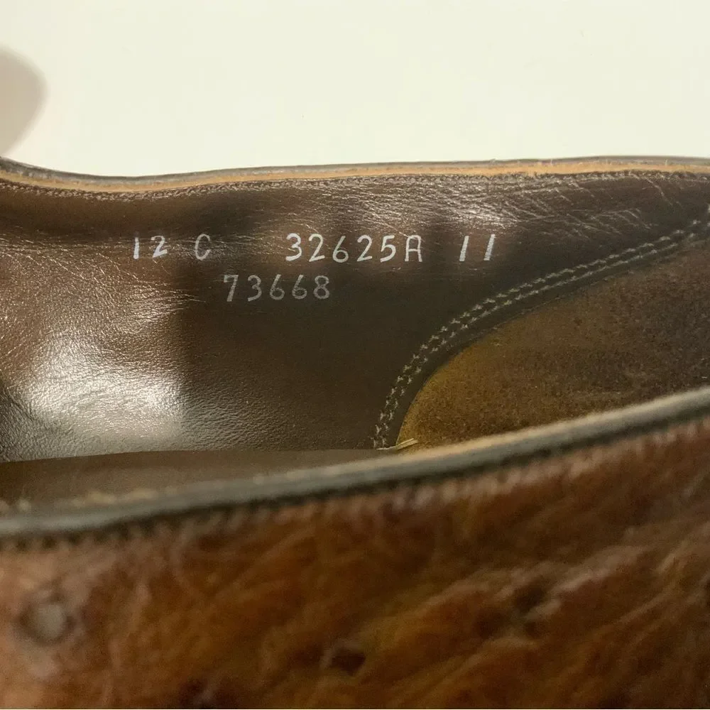 Footjoy Brown Ostrich Leather Loafers 73668 12C
